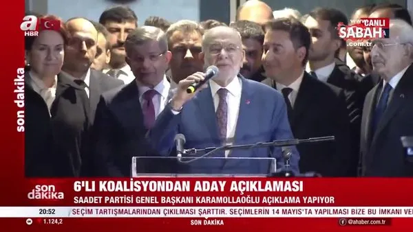 SON DAKİKA: Karamollaoğlu açıkladı: 6'lı masa Cumhurbaşkanı adayı Kemal Kılıçdaroğlu oldu! | Video