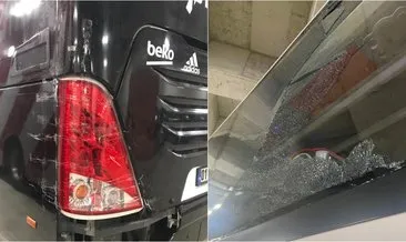 Beşiktaş kafilesine taşlı saldırı! Takım otobüsünün camları kırıldı...