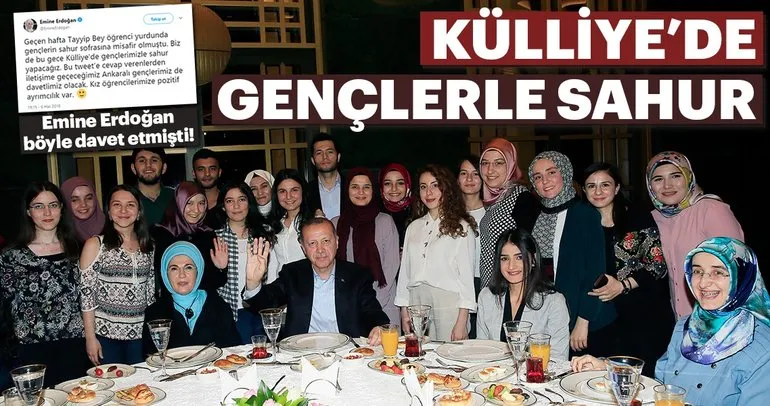 Cumhurbaşkanı Erdoğan Külliye'de gençlerle sahur yaptı