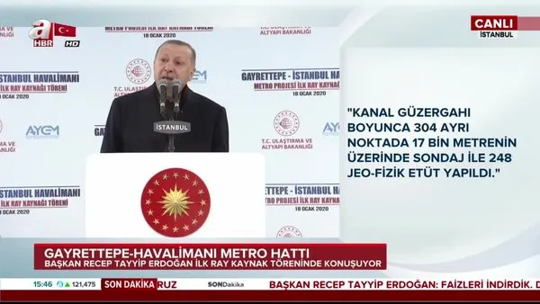 Başkan Erdoğan Kanal İstanbul'un maliyetini açıkladı