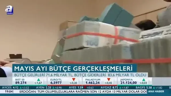 Mayıs ayı bütçe gerçekleşmeleri açıklandı