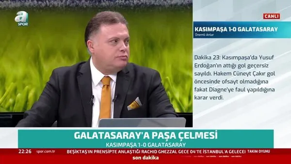 Kasımpaşa - Galatasaray maçında iptal edilen golden önce faul var mı? Erman Toroğlu açıkladı!