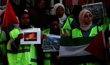Trabzon’da öğrenim gören Filistinli öğrenciler İsrail’i protesto etti