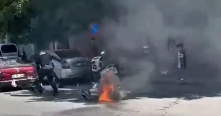 Cezayı yiyince motorunu yaktı!