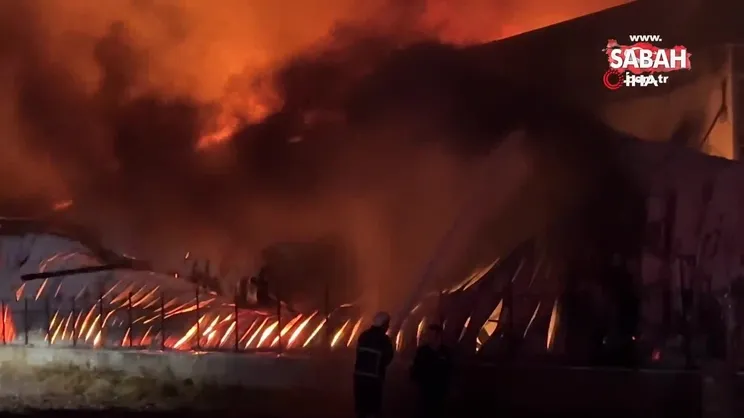 Manisa’da kauçuk fabrikasında yangın