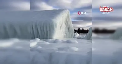 ABD’de göl kenarındaki kasaba tamamen buz tuttu | Video