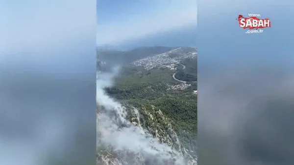 Antalya’da sarp ve yüksek dağlarda alevlerle mücadele devam ediyor | Video