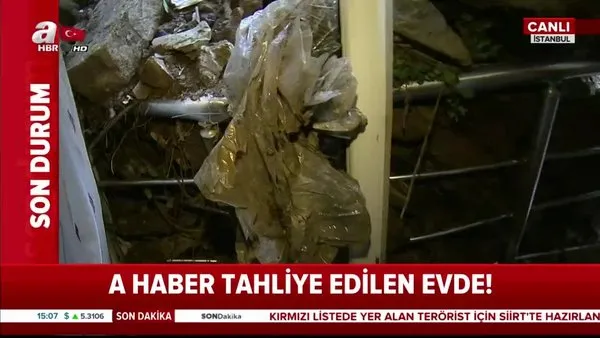 A Haber İstanbul Eyüpsultan'da toprak kayması sonucu hasar gören evin içini görüntüledi!