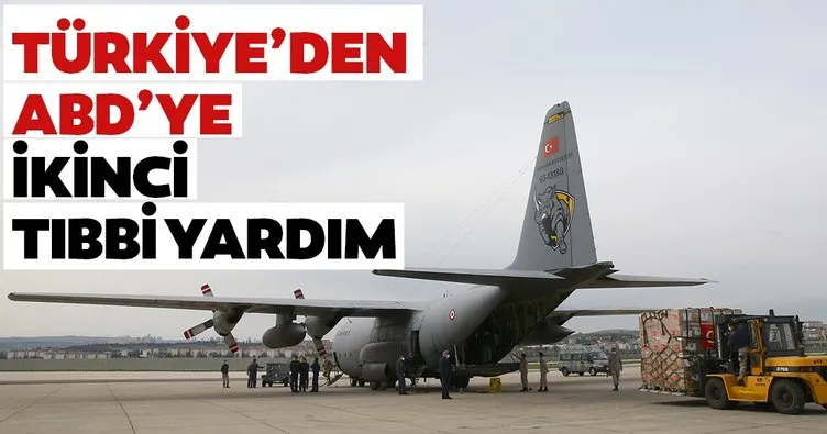 ABD’ye tıbbi yardım malzemelerini taşıyan TSK’ya ait uçağımız Andrews Hava Üssü’ne indi