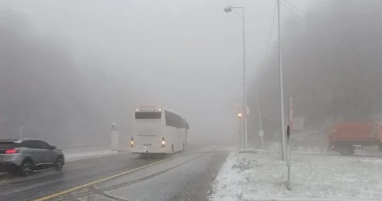 Bolu Dağı’nda kar yağışı başladı