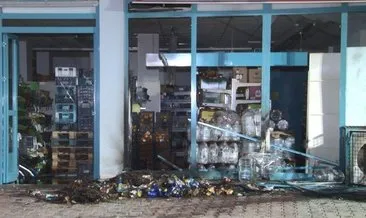 Arnavutköy’de markete EYP atıldı! Yangın çıktı market hasar gördü