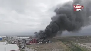 Atık yağ geri dönüşüm fabrikası alev alev yandı | Video