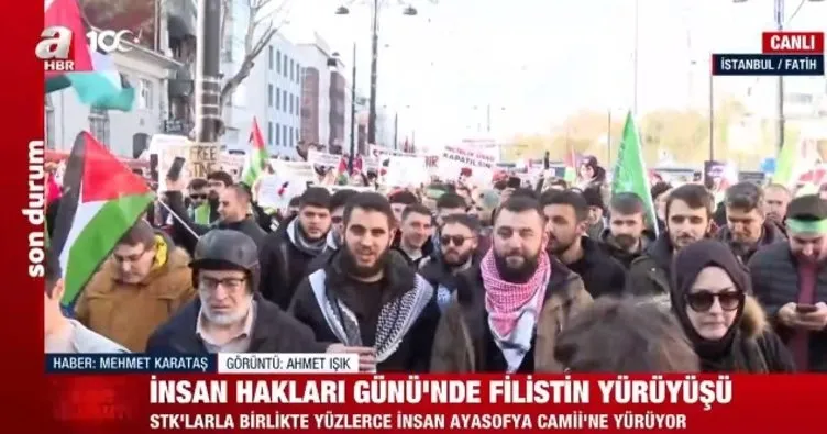 İstanbul’da on binler Filistin için yürüdü: Kahrolsun İsrail!