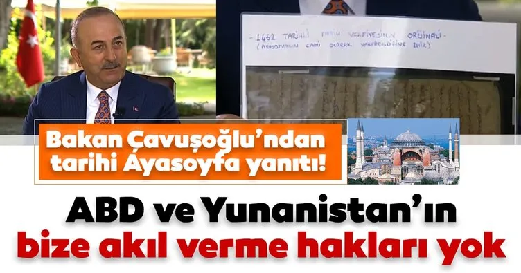 Son dakika haberi: Bakan Çavuşoğlu’ndan Ayasofya tartışmalarına son nokta! Ayasofya’nın tapusu...
