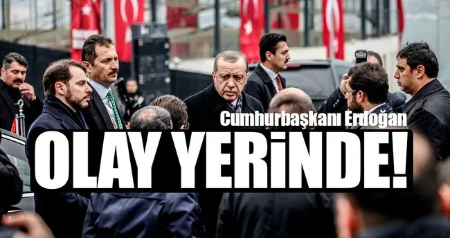 Cumhurbaşkanı Erdoğan hain saldırının gerçekleştiği olay yerinde inceleme yaptı