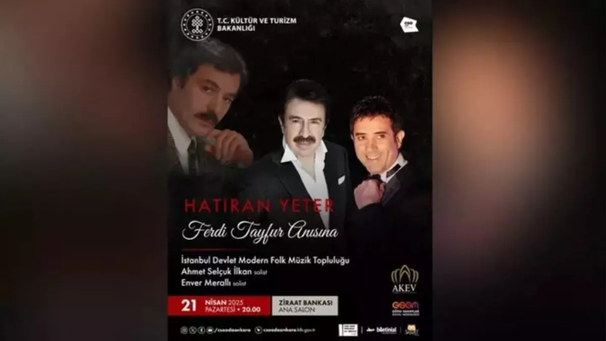 Ankara’da Ferdi Tayfur anısına ‘Hatıran Yeter’ konseri Ankara’da Ferdi Tayfur anısına ‘Hatıran Yeter’ konseri