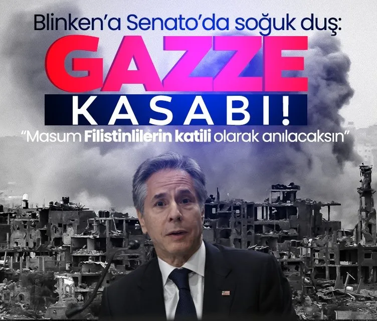ABD Dışişleri Bakanı Blinken’a soğuk duş! Senatoda Gazze kasabı ifadesiyle protesto edildi