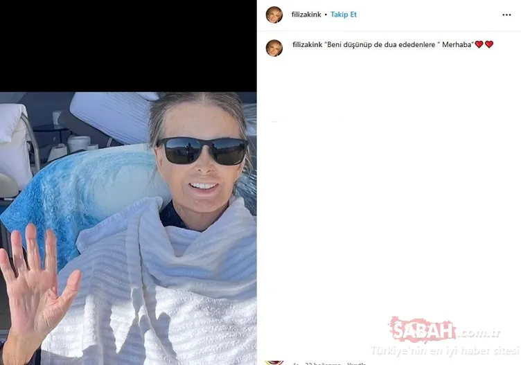 Hastaneden çıkan Filiz Akın’dan haber var! Filiz Akın: Beni düşünüp de dua edenlere ‘Merhaba!’