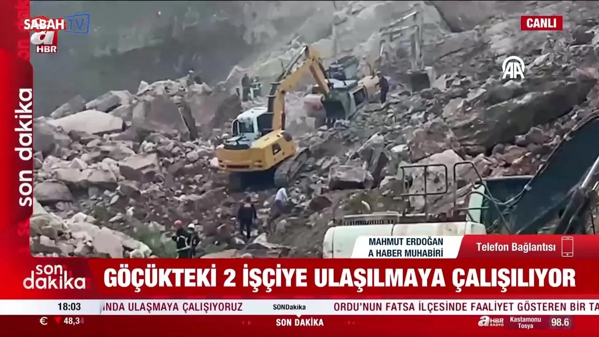 Ordu’da taş ocağında göçük! 2 işçiye ulaşılmaya çalışılıyor videosunu izle Ordu’da taş ocağında göçük! 2 işçiye ulaşılmaya çalışılıyor videosunu izle