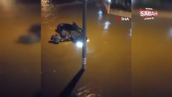 Kocaeli'nde suya gömülen otomobili böyle kurtardılar | Video