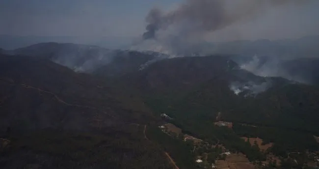 SABAH ekibi yangını havadan inceledi: Marmaris’te yanan alanlar havadan görüntülendi