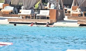 Denizde hünerlerini gösterdi