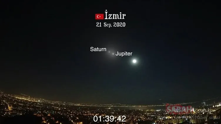 En büyük iki gezegen Jupiter ve Satürn böyle birleşti! İzmir’de çekilen fotoğraflar…