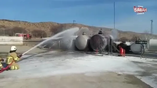Kırıkkale’de dökme gaz tankı alevlere teslim oldu | Video