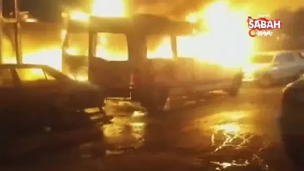 Ümraniye'de servis aracı alev alev yandı | Video