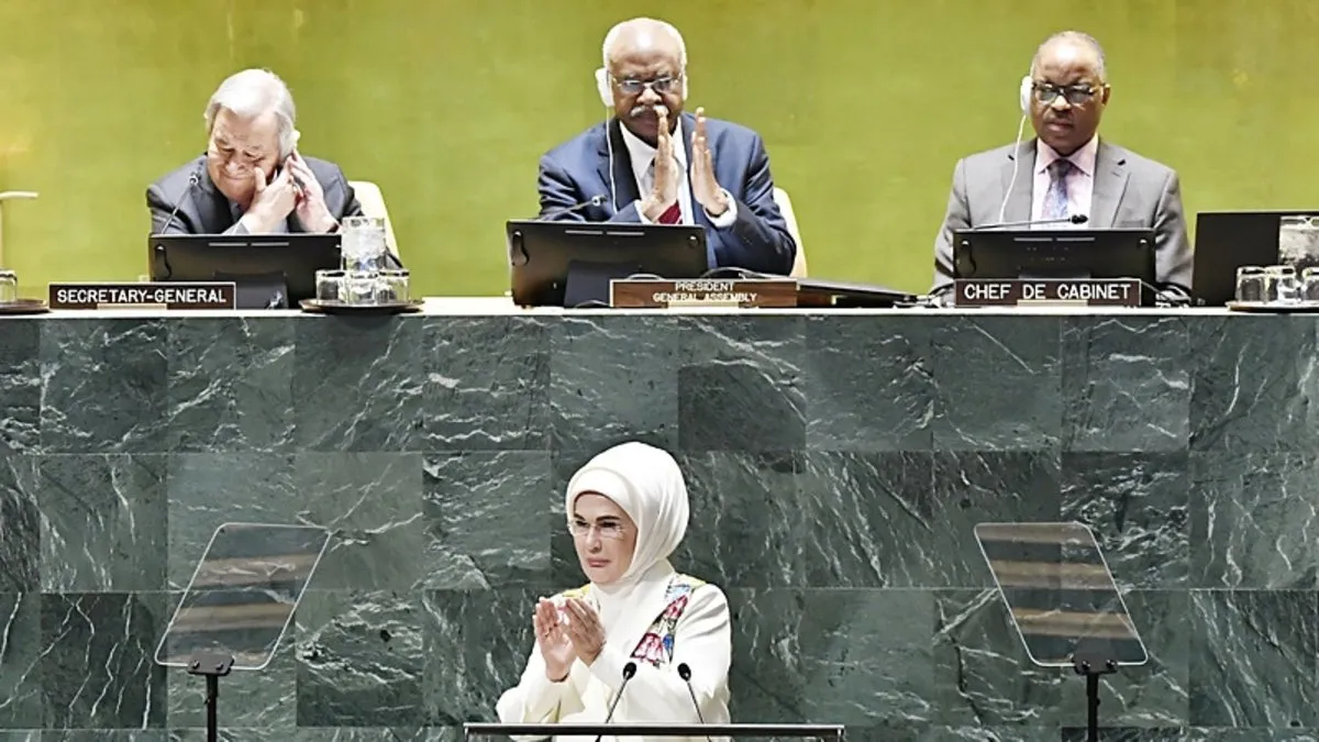 Emine Erdoğan BM’den dünyaya seslendi: Dünya 5’ten büyüktür, adil dünya mümkün