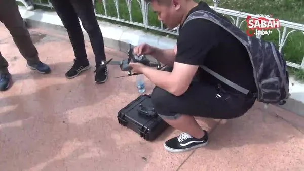 Taksim Meydanı’nda drone kaldıran Çinli turist polis ekiplerini alarma geçirdi