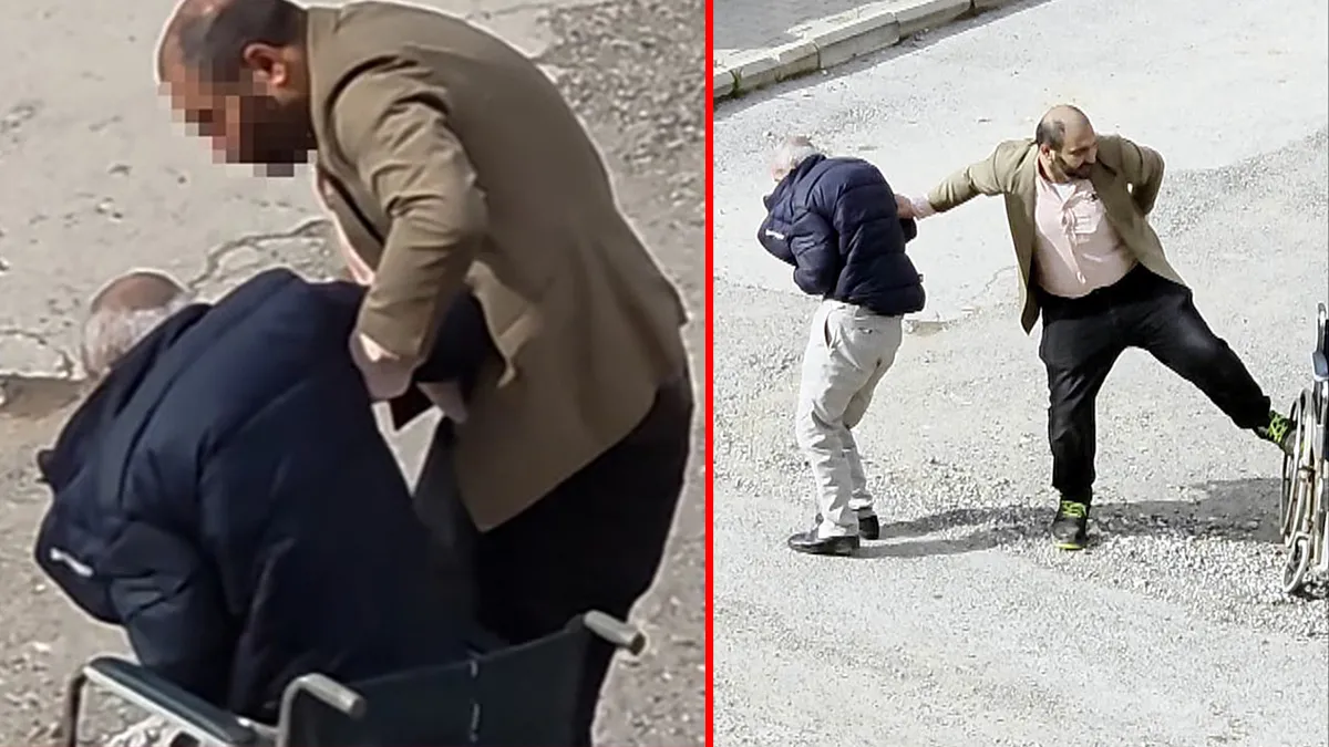Kahramanmaraş’ta yürek sızlatan görüntüler! Vidansız evlat tekerlekli sandalyedeki babasını böyle darbetti: “Huzurevinde kalmak istiyorum” Kahramanmaraş’ta yürek sızlatan görüntüler! Vidansız evlat tekerlekli sandalyedeki babasını böyle darbetti: “Huzurevinde kalmak istiyorum”