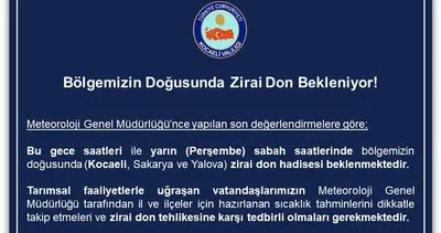 Kocaeli çiftçisine kritik uyarı: Zirai don tehlikesi kapıda! #kocaeli