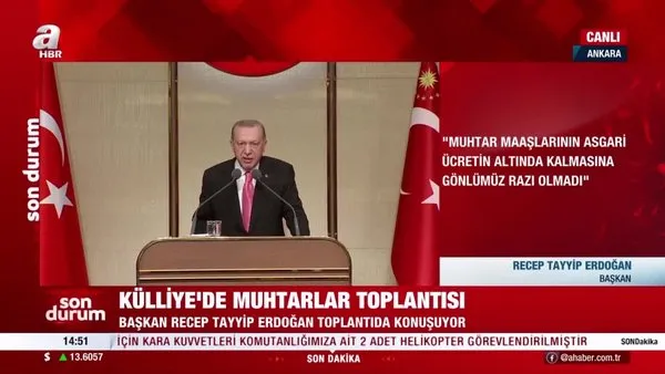 Başkan Erdoğan Beştepe'de muhtarlara müjdeyi verdi: 