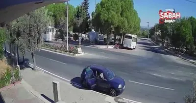 Ambulans park halindeki araca çarptı, sürücü ölümden saniyelerle kurtuldu | Video