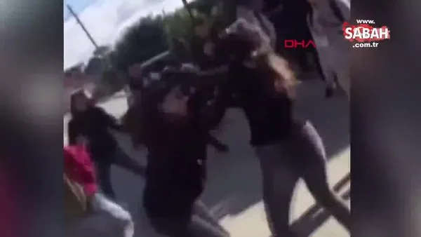 Kosova'da genç kızların sevgili kavgasında yumruklar konuştu | Video