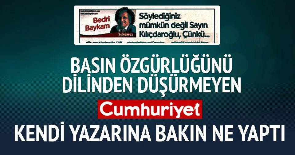 Cumhuriyet Gazetesi’nde Kılıçdaroğlu’nu eleştiren yazıya sansür