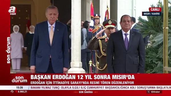 Başkan Erdoğan için Kahire'de resmi tören | Video