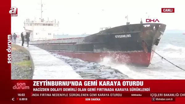 SON DAKİKA! İstanbul Zeytinburnu'nda yük gemisi karaya oturdu | Video