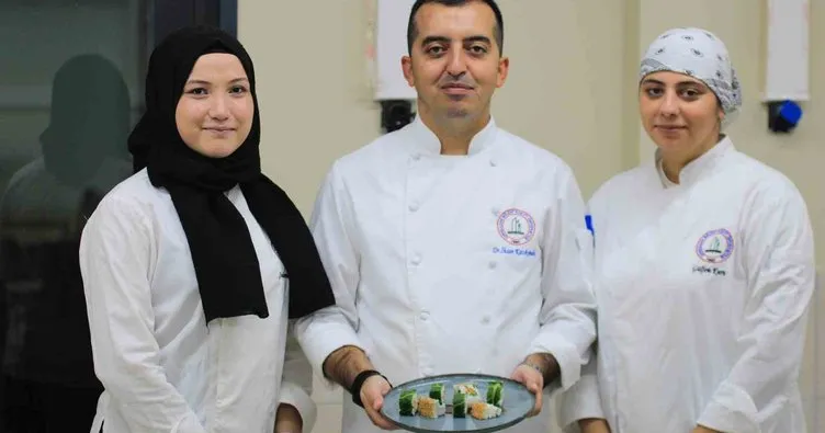 ZBEÜ Aşçılık bölümü öğrencilerinin hazırladığı Mancar Suşi beğeni aldı