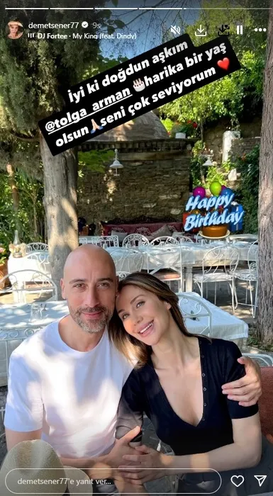Demet Şener sevgilisi Tolga Arman’ın doğum gününde aşkını haykırdı! İşte romantik Demet...