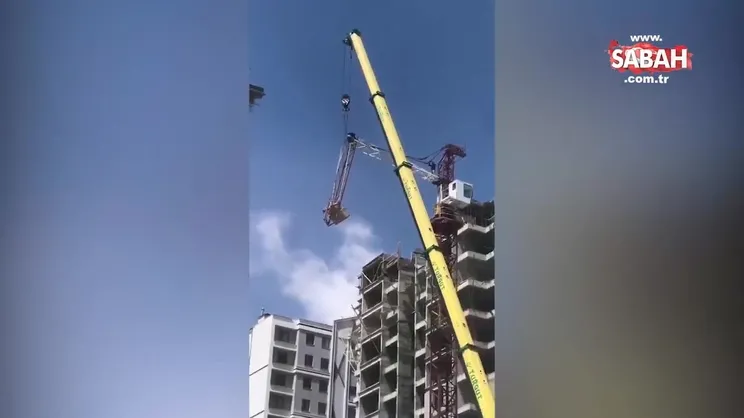 Niğde’de vinç operatörünün zor anları: Havada asılı kaldı!