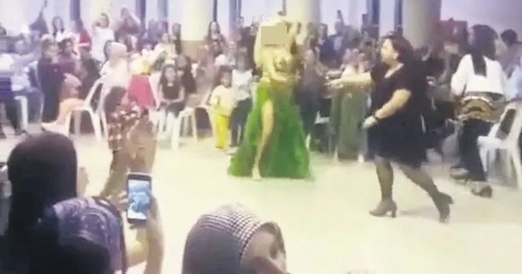 İlkokulda dansöz oynattılar