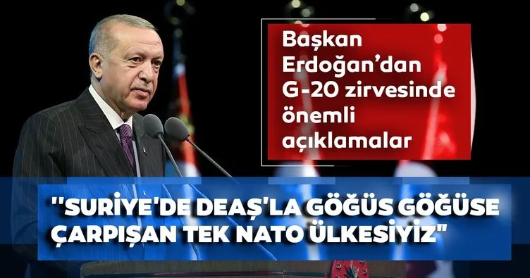 Son dakika haberi: Başkan Erdoğan’dan G-20 zirvesinde önemli açıklamalar!