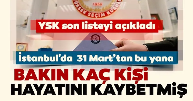 SON DAKİKA HABERİ: YSK İstanbul seçimi için seçmen listesine son şeklini verdi!