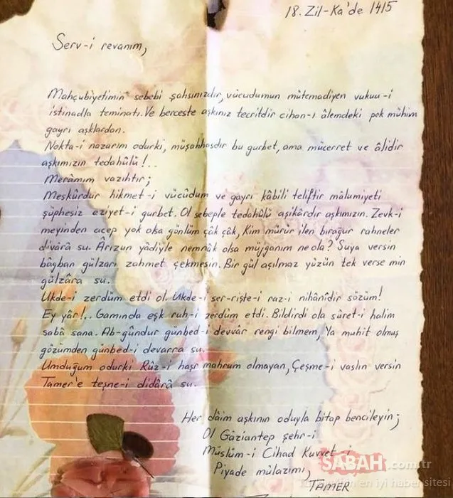 Taş fırın erkeği Tamer Karadağlı’dan Osmanlıca aşk mektubu! Tamer Karadağlı’nın askerdeyken eski eşi Arzu Balkan’a yazdığı mektup sosyal medyayı salladı...