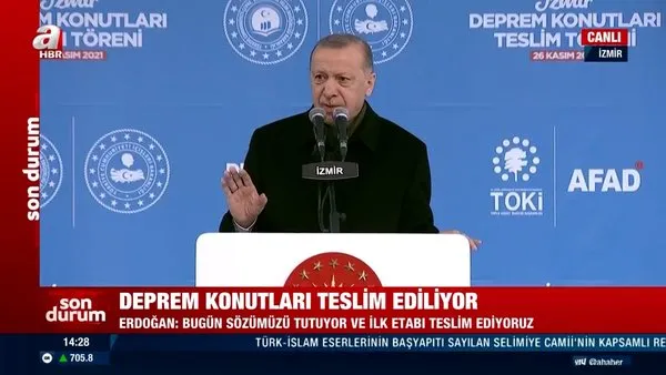 Başkan Erdoğan'dan İzmir'de Deprem Konutları Teslim Töreni'nde önemli açıklamalar