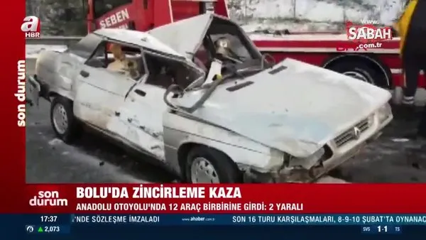 Bolu'da zincirleme kaza! 12 araç birbirine girdi | Video