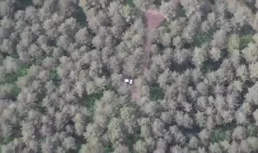 Ormanda dronelu kontrol! Tespit edilen araca ceza kesildi