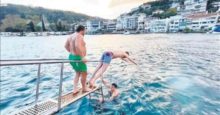 Buz gibi havada Boğaz’a daldılar